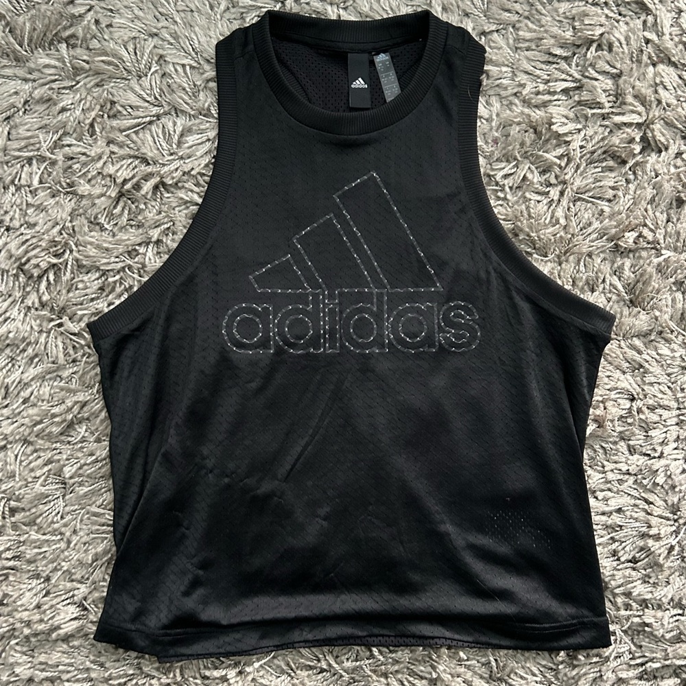 adidas High Neck Jersey Tank Top